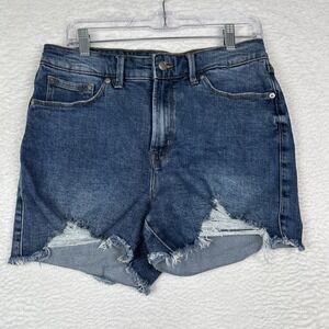 Good American Distressed Cut Off Denim Jean Shorts Indigo Women's 10/30